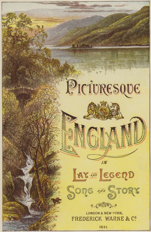 Frontispice för pittoreska England av L Valentine (färgad gravyr) av English School