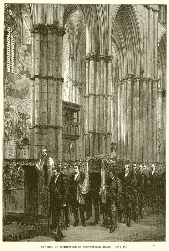 Livingstones begravning i Westminster Abbey av English School