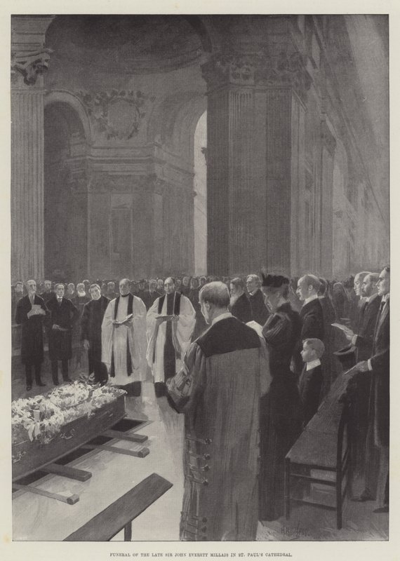 Begravning av den avlidne Sir John Everett Millais i St Paul