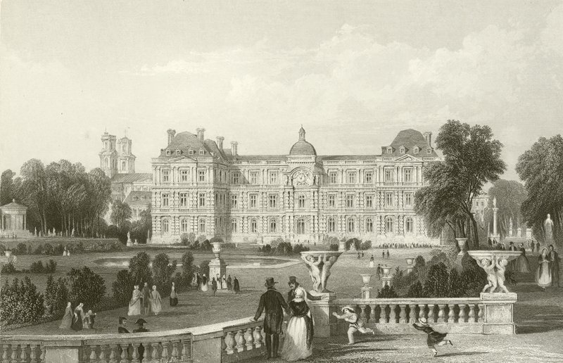 Trädgård - Framsidan av Luxemburg - Paris av English School