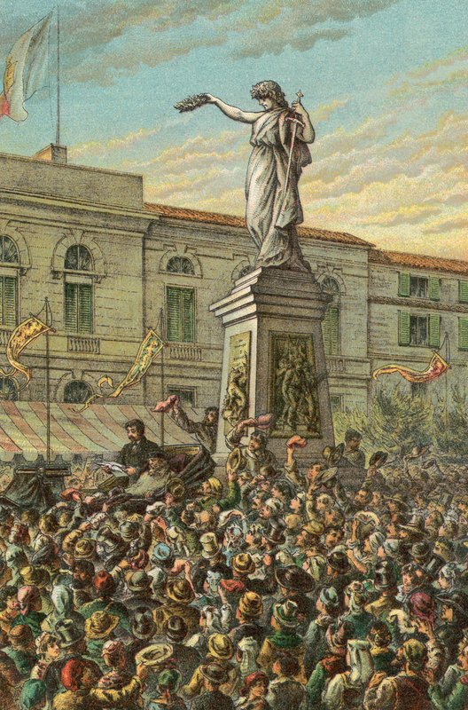 Garibaldi avtäcker Mentana Memorial i Milano av English School