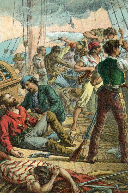 Garibaldi skadad ombord på "Scano Pilla" av English School