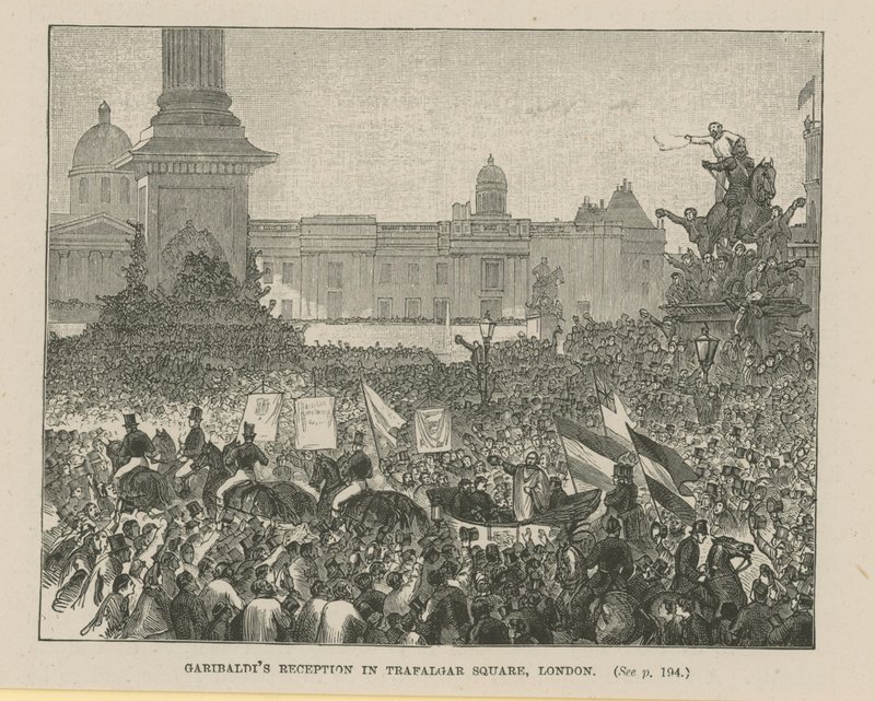 Garibaldis mottagning på Trafalgar Square av English School