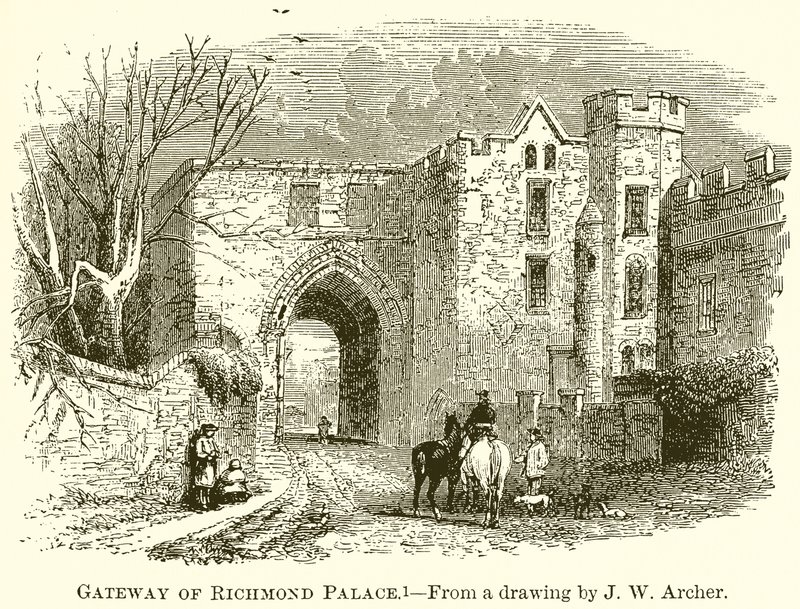 Porten till Richmond Palace av English School