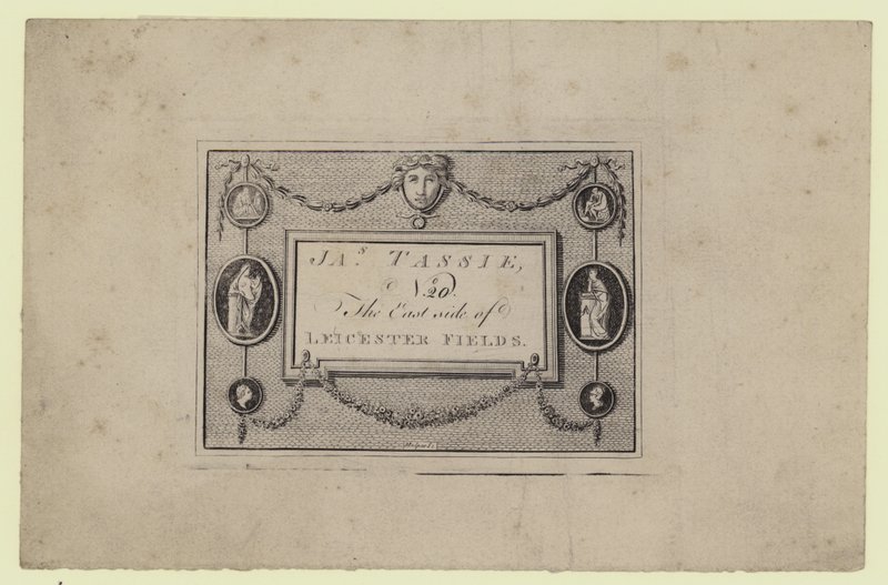 Gem and Seal Modeller, James Tassie, handelskort av English School
