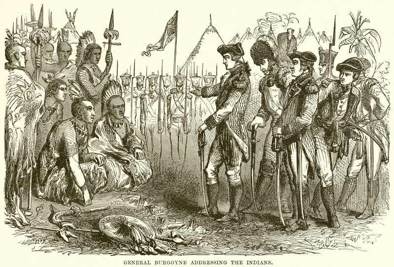 General Burgoyne talar till indianerna av English School
