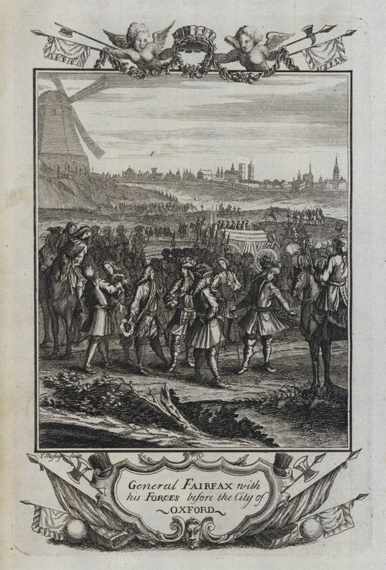 General Fairfax med sina styrkor före staden Oxford (gravyr) av English School