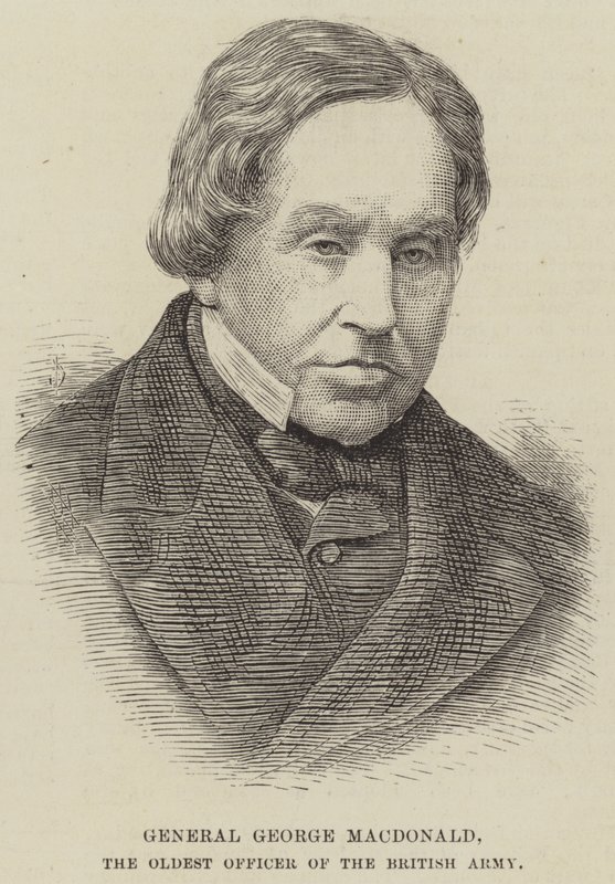 General George MacDonald, brittiska arméns äldsta officer (gravyr) av English School