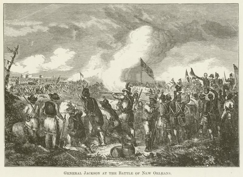 General Jackson i slaget vid New Orleans av English School