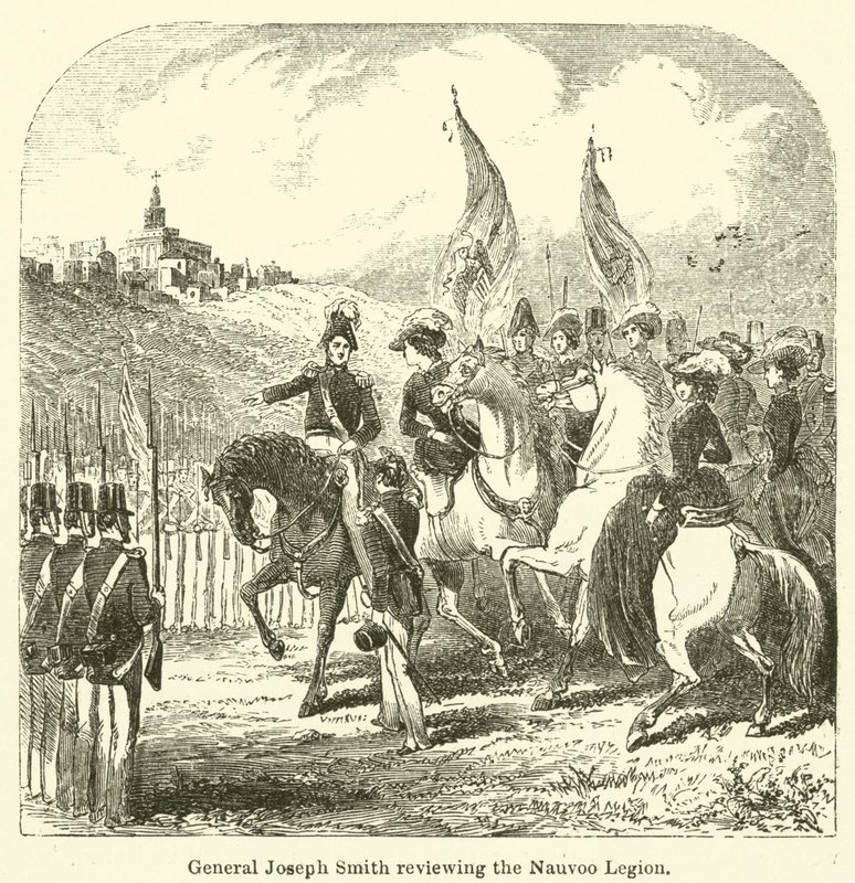 General Joseph Smith granskar Nauvoo Legion (gravyr) av English School
