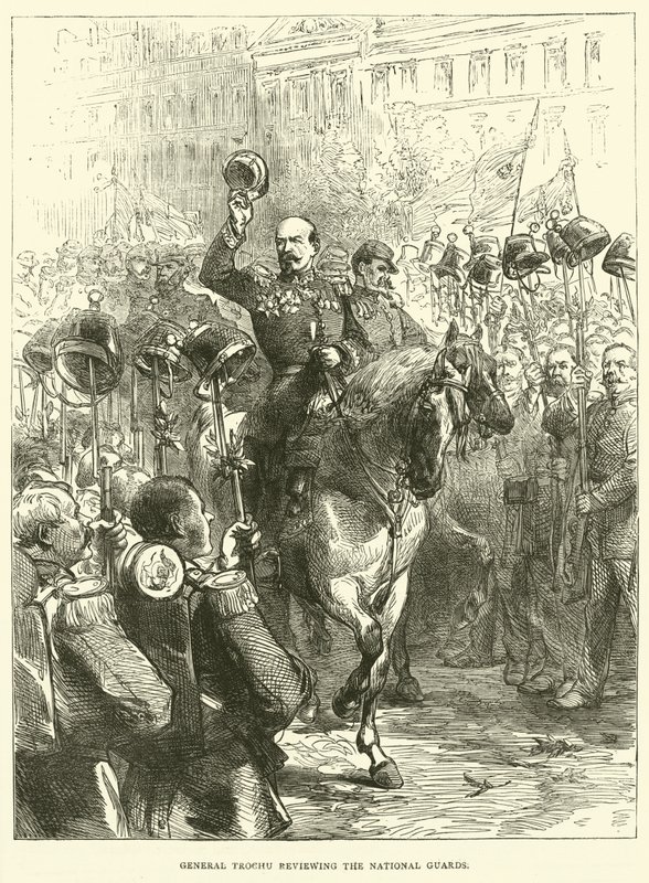 General Trochu granskar nationalgardet, september 1870 av English School