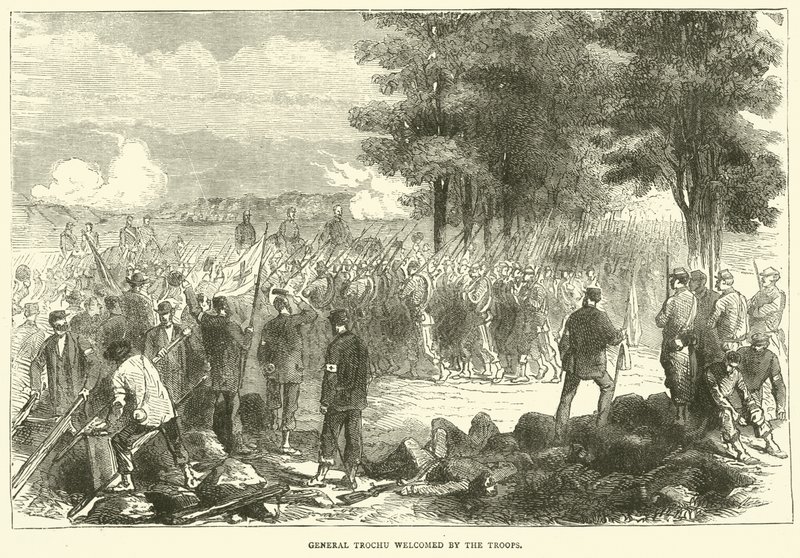 General Trochu välkomnades av trupperna, december 1870 av English School