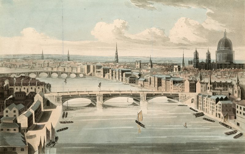 Översikt över Southwark Bridge av English School