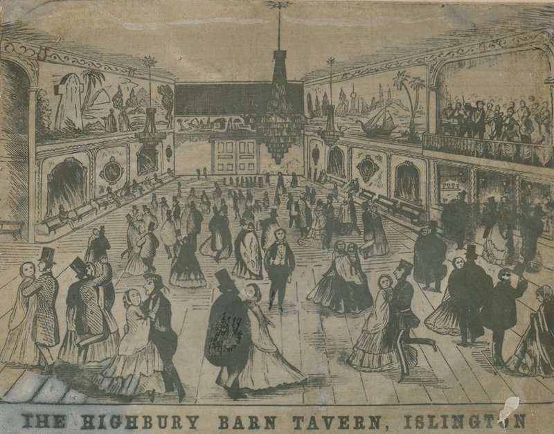 Allmän syn på människor på Highbury Barn Tavern av English School