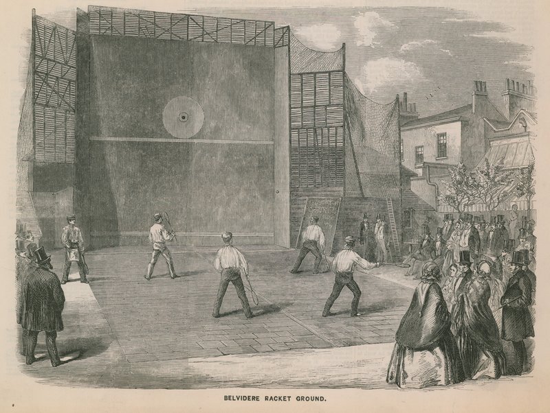 Översikt över Belvidere racketmarken av English School