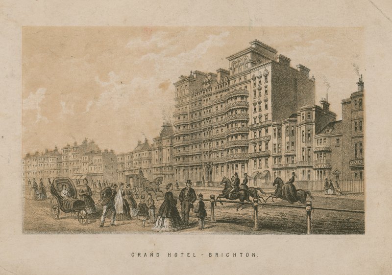 Översikt över Grand Hotel i Brighton av English School