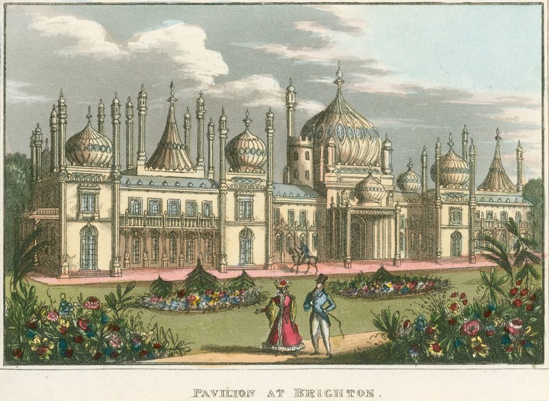 Översikt över Royal Pavilion i Brighton av English School
