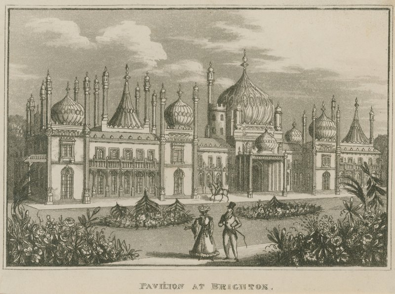 Översikt över Royal Pavilion i Brighton av English School