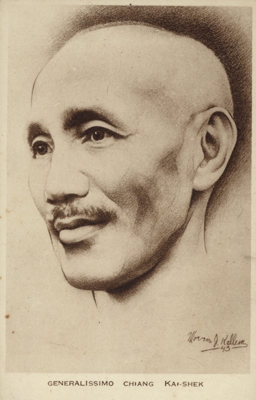 Generalissimo Chiang Kai-shek (litografi) av English School
