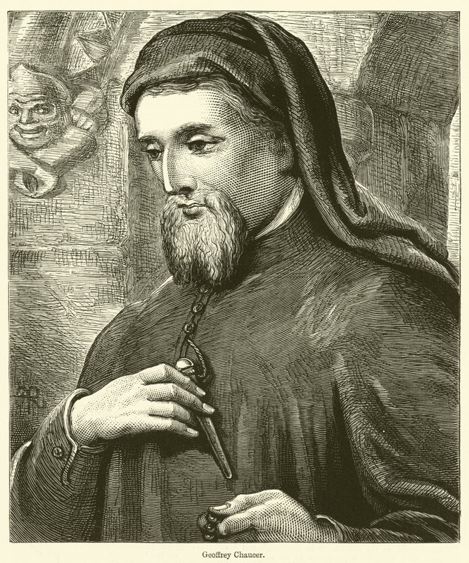 Geoffrey Chaucer (gravyr) av English School