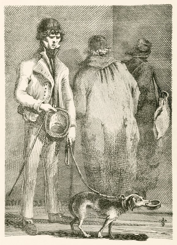 George Dyball, en blind tiggare av betydande ryktbarhet, och hans hund Nelson av English School