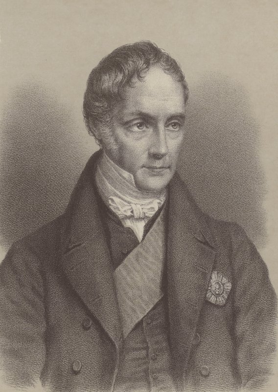 George Hamilton Gordon, 4:e greven av Aberdeen, brittisk premiärminister 1852-1855 (litho) av English School