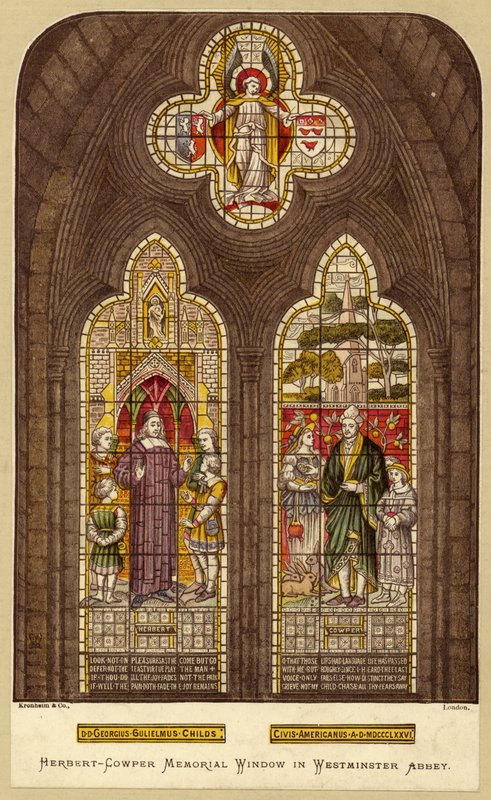 George Herbert och William Cowper fönster, Westminster Abbey, London av English School