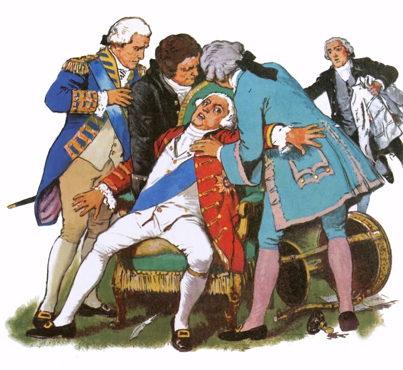 George III lider av en attack av galenskap av English School