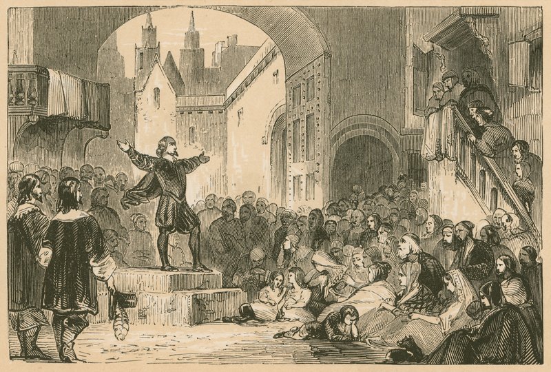 George Wishart predikade i Dundee under pesten av English School