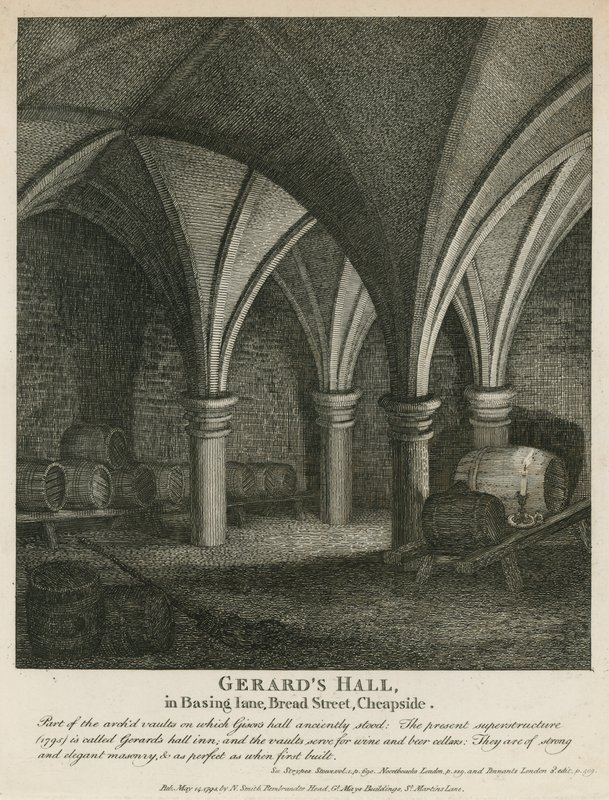 Gerards Hall i Basing Lane, Bread Street, Cheapside av English School