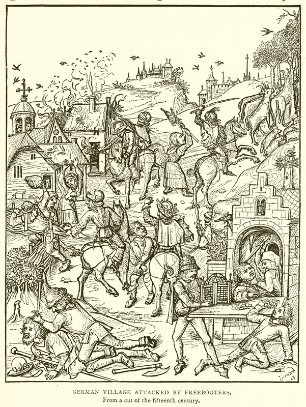 German Village attackerades av Freebooters av English School