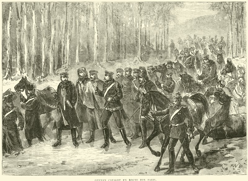 Tyskt kavalleri på väg till Paris, oktober 1870 av English School