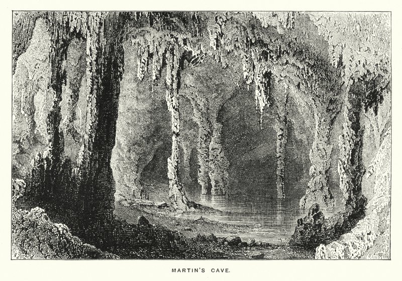 Gibraltar: Martins grotta (gravyr) av English School
