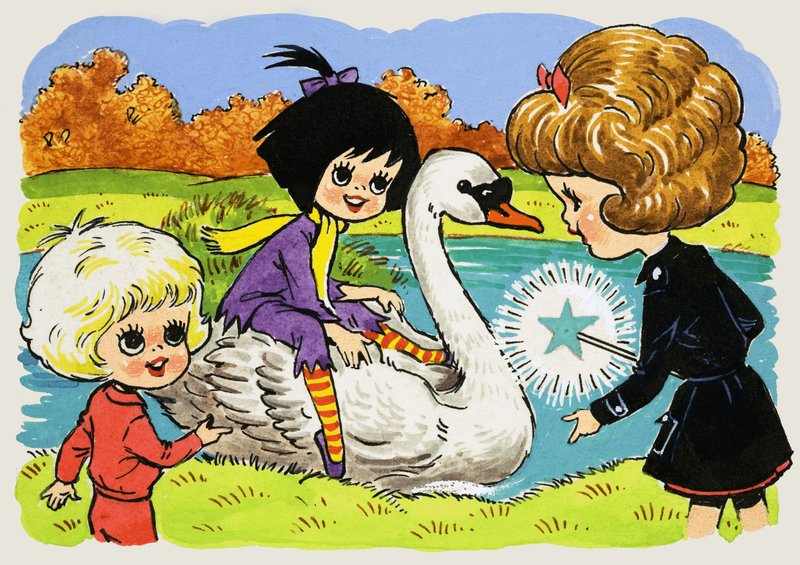 Flicka på en svan av English School
