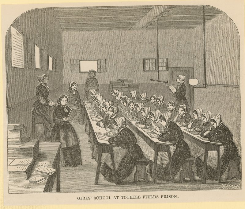 Flickskola i Tothill Fields Prison av English School
