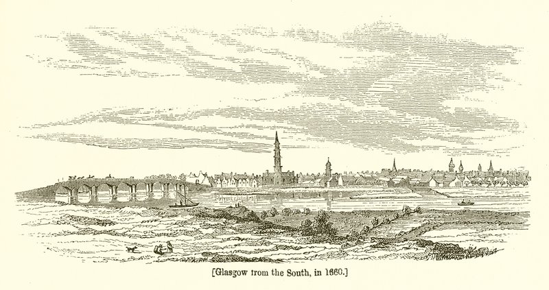 Glasgow från söder, 1660 av English School