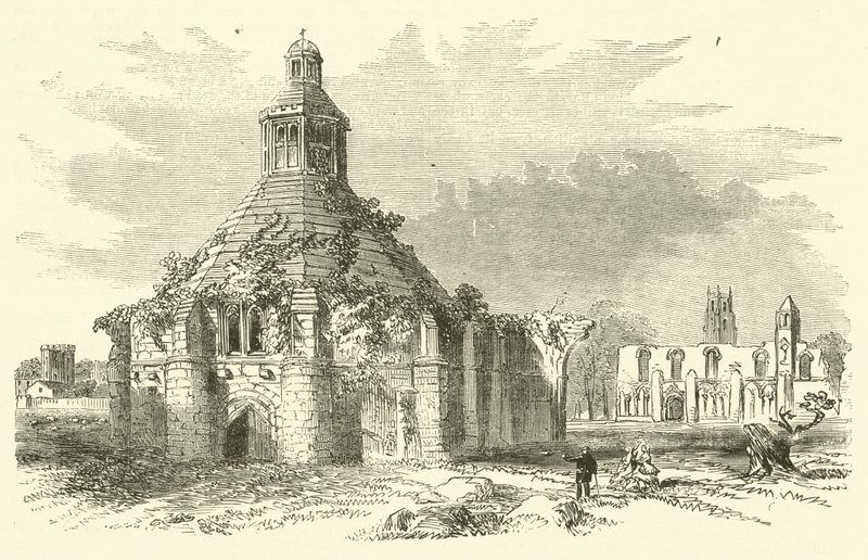 Glastonbury Abbey (gravyr) av English School