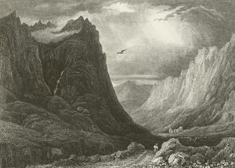 Glencoe tittar nerför passet av English School