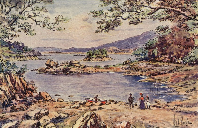 Glengariff (färg litho) av English School
