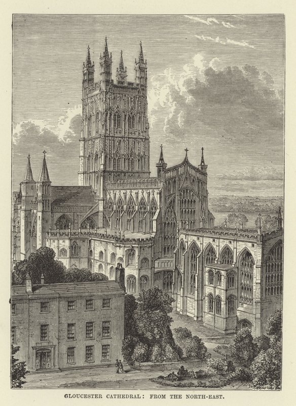 Gloucester Cathedral, från nordost av English School