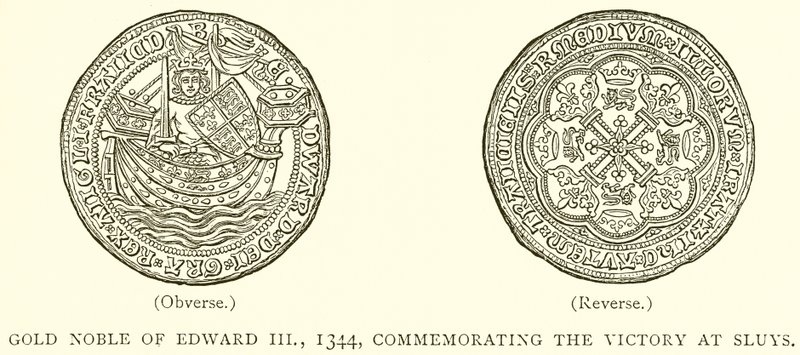 Gold Noble of Edward III, 1344, Memorating the Victory at Sluys av English School