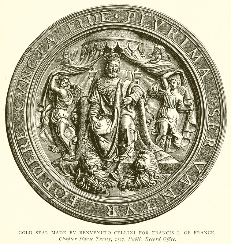 Guldsigill tillverkad av Benvenuto Cellini för Francis I av Frankrike av English School