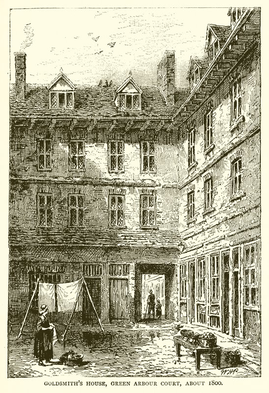 Goldsmiths House, Green Arbor Court, omkring 1800 av English School