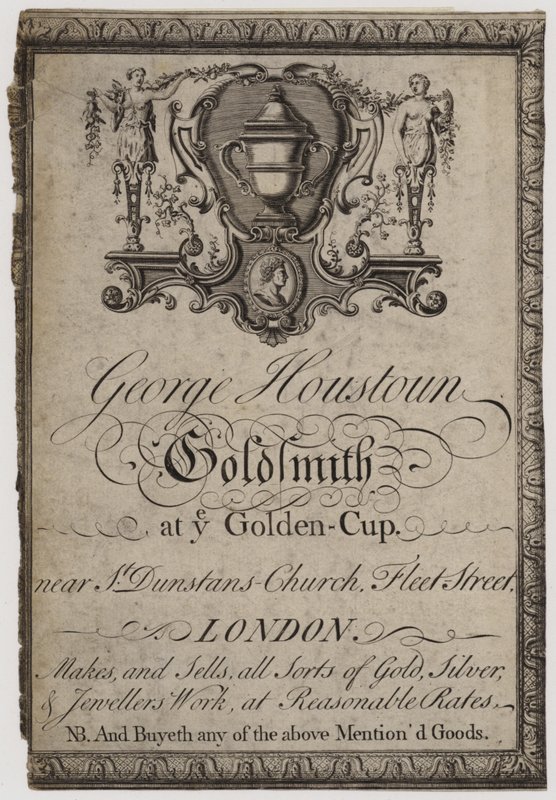 Guld- och silversmeder, George Houstoun, handelskort av English School