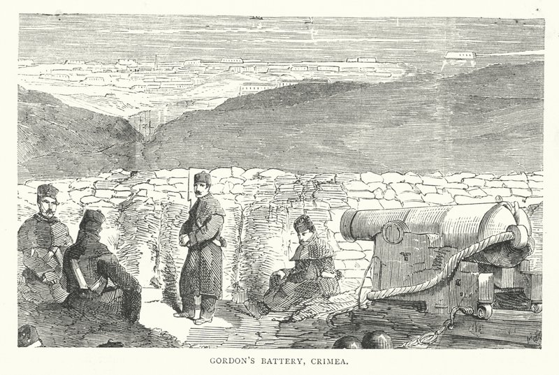 Gordons batteri, Krim (gravyr) av English School
