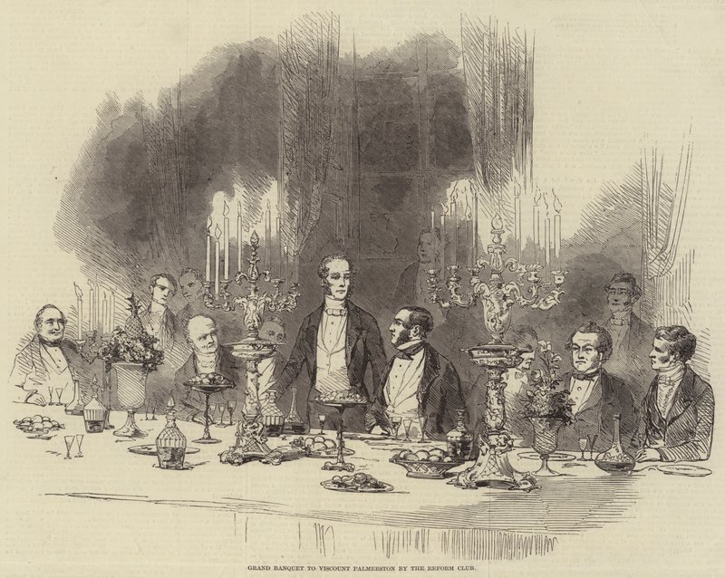 Grand Bankett till Viscount Palmerston av Reform Club av English School