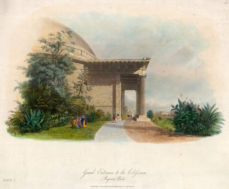 Storslagen entré till Colosseum, Regents Park, London av English School