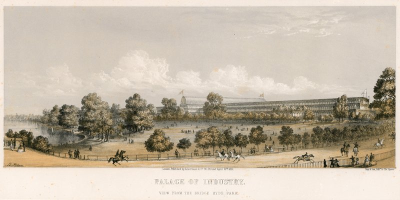 Stor utställning, 1851, Från bron, Hyde Park av English School
