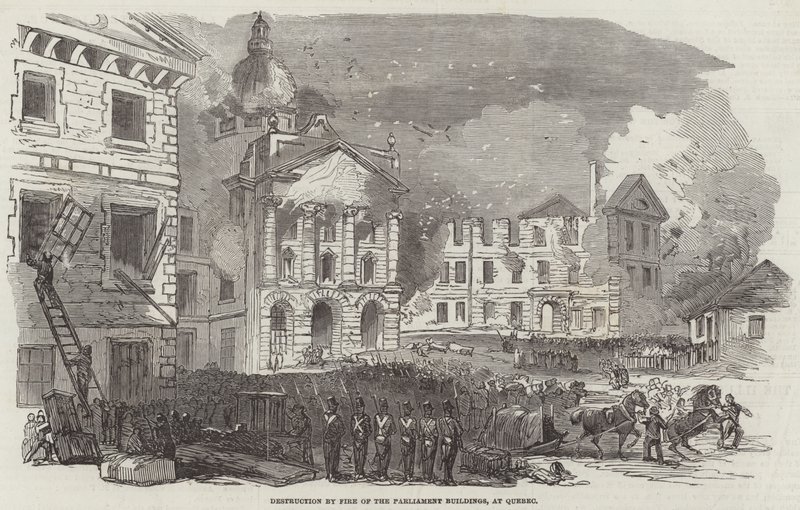 Great Fire at Quebec (gravyr) av English School