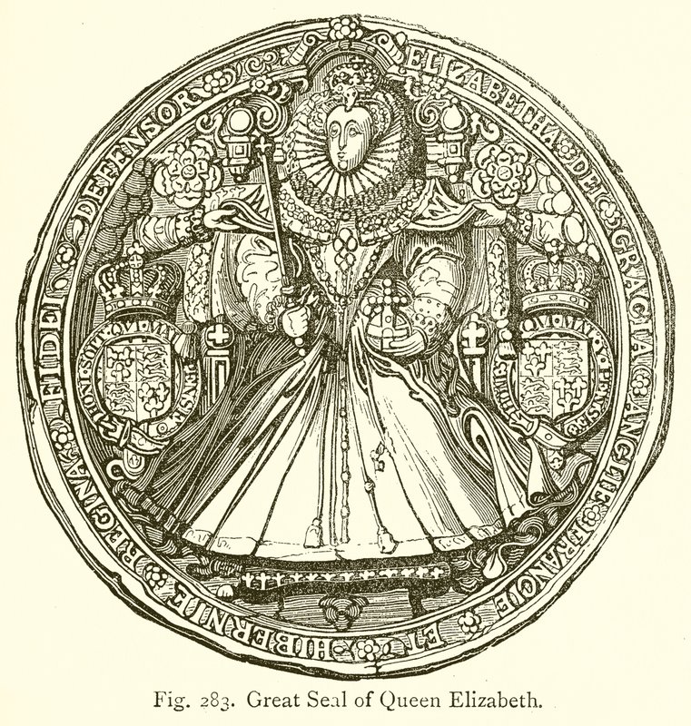 Drottning Elizabeths stora sigill av English School